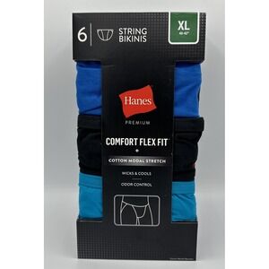 Hanes Comfort Flex Fit Mens String Bikini Underwear 6 Pack Extra Large XL New